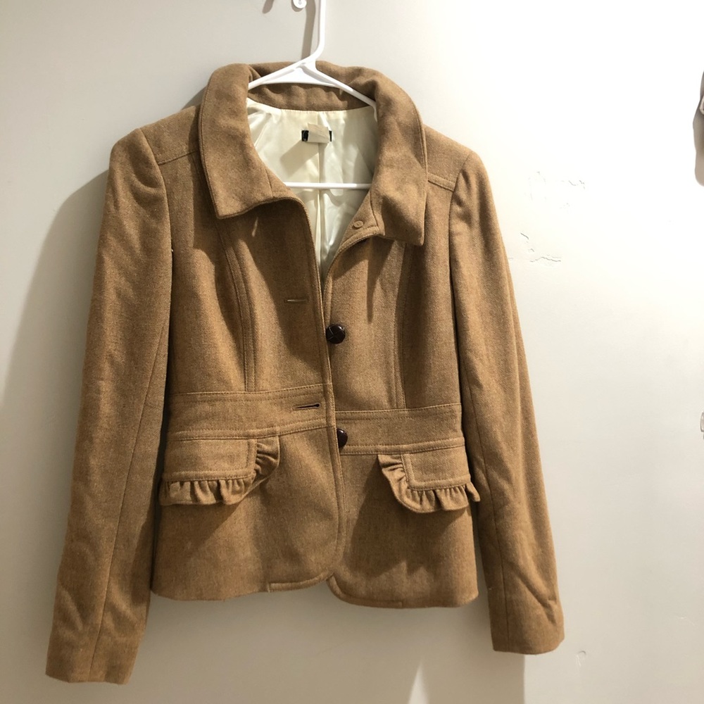 J crew brown wool jacket